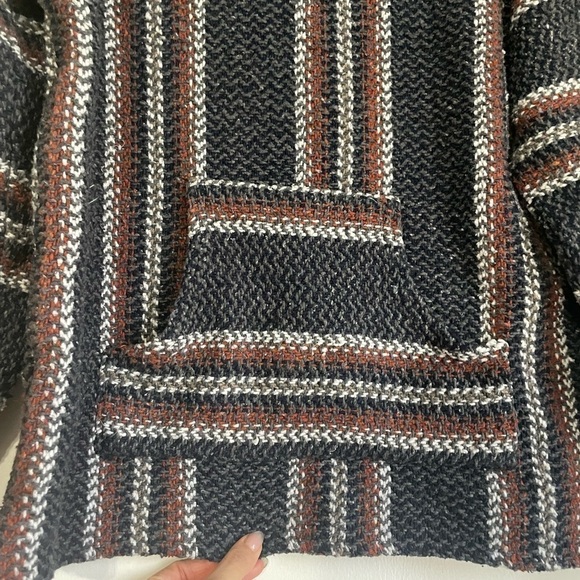 Baja Joe Unisex Hoodie Skater Surfer Hoody Knit Pullover Medium Mexican Poncho - Picture 4 of 6